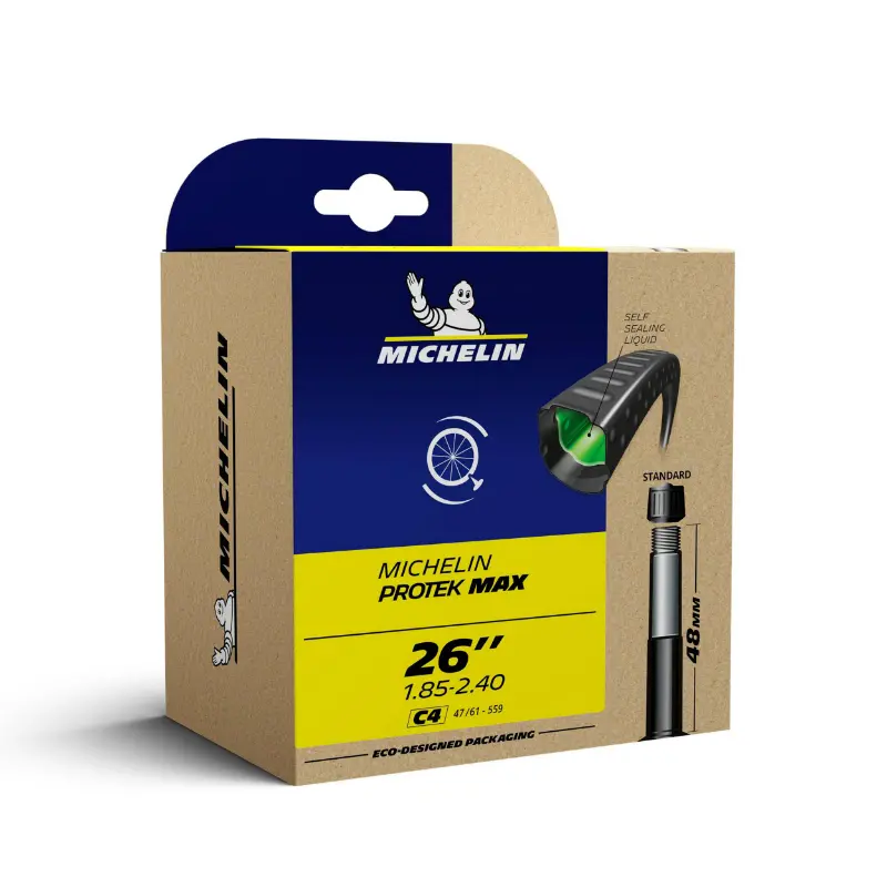 Fahrradschlauch 26 x 1,85-2,40 Michelin Protek Max C4 Standardventil mit Pannenschutzflüssigkeit