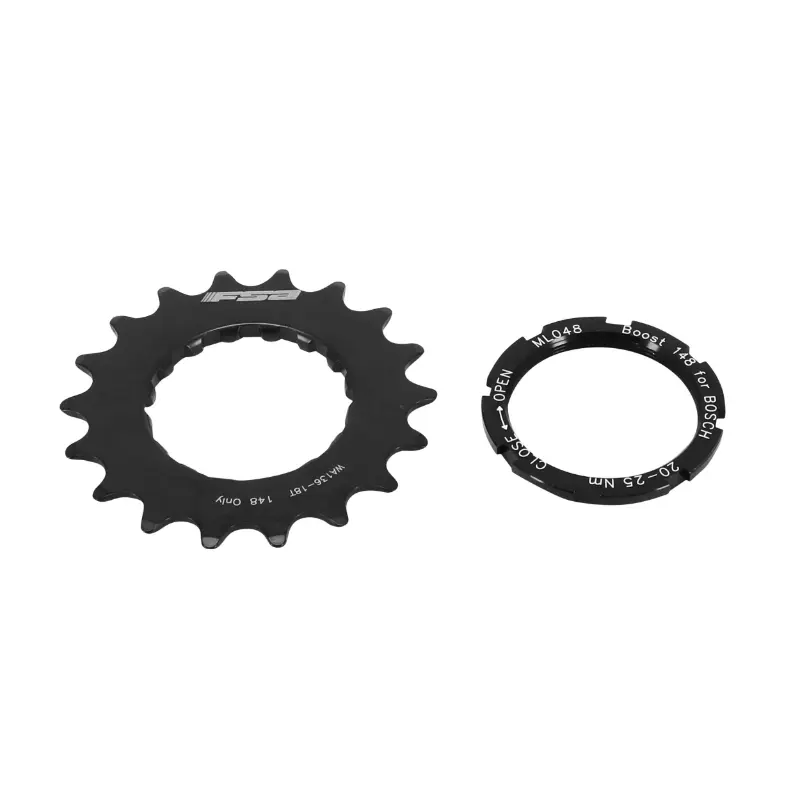 FSA Ritzel kompatibel Bosch 18 Zähne DTS Kette 2,38 mm schwarz (Achsversatz-Schulter 2,5 mm)