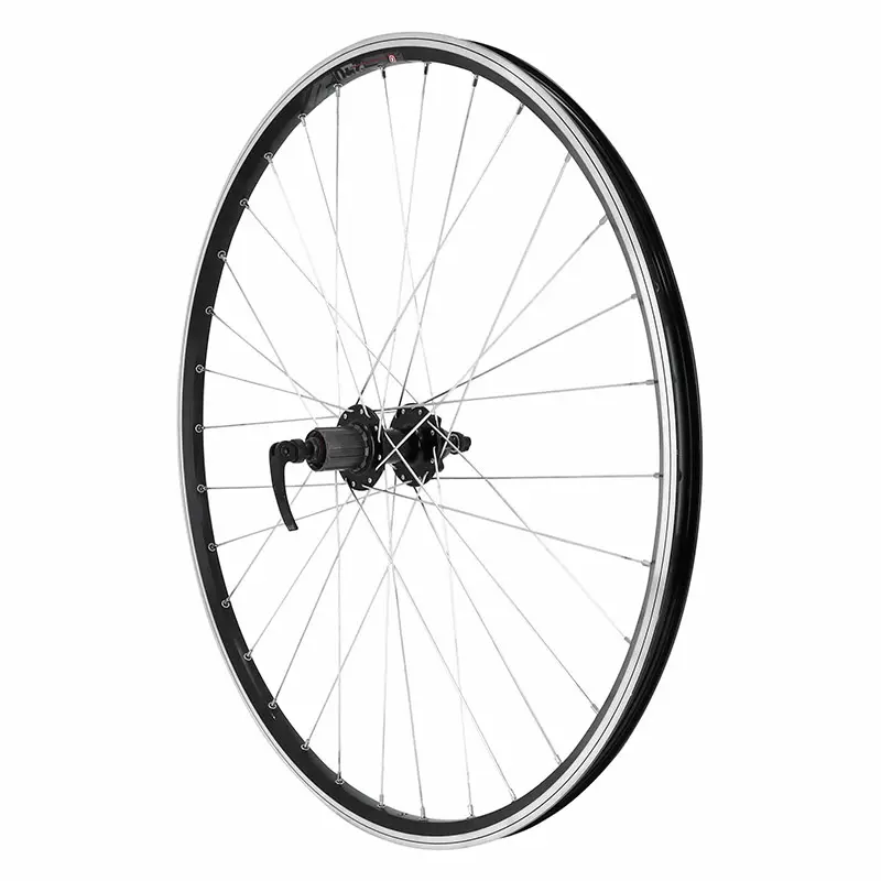 Roue VTC arrière 700 x 35 - 28" disque Velox M260 noir cassette Shimano 11-10-9V