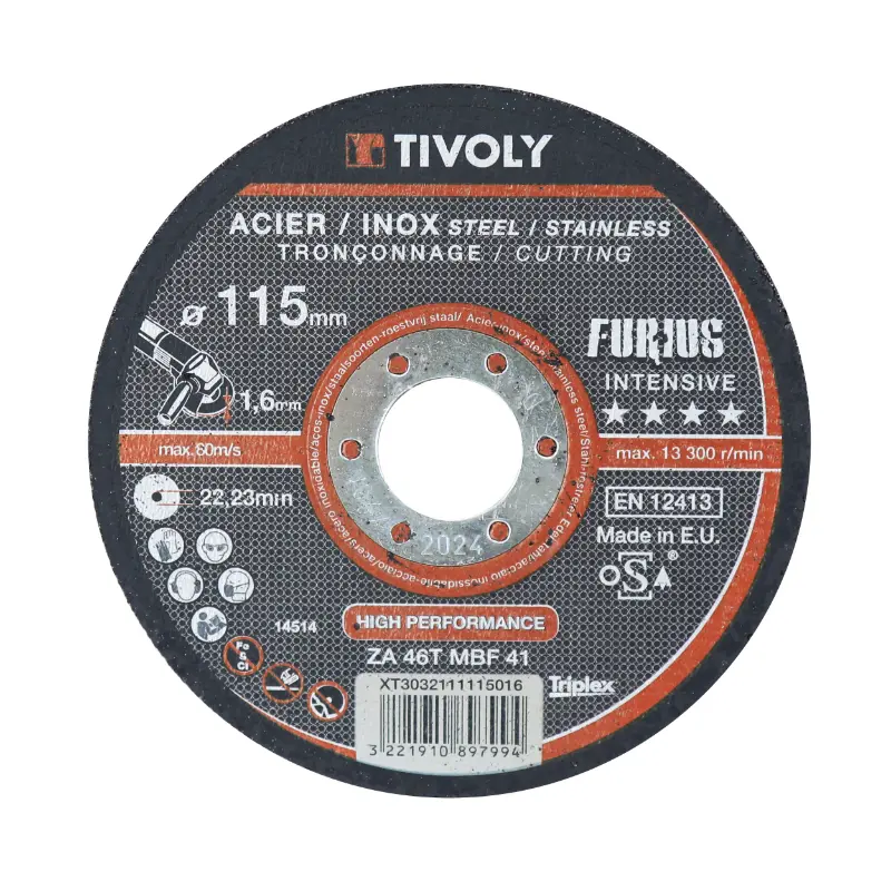カッティングディスク Tivoly Furius メタル用 直径115 mm