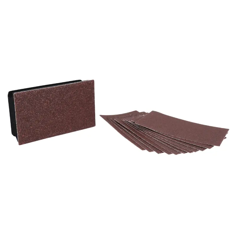 Cale de ponçage souple + lot de 12 feuilles auto-agrippantes Tivoly 70 x 125 mm