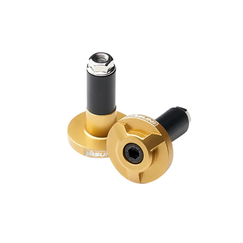 Embout de guidon Yasuni Pro Race aluminium CNC or diamètre 17 mm pour guidon 22,2 mm (paire)