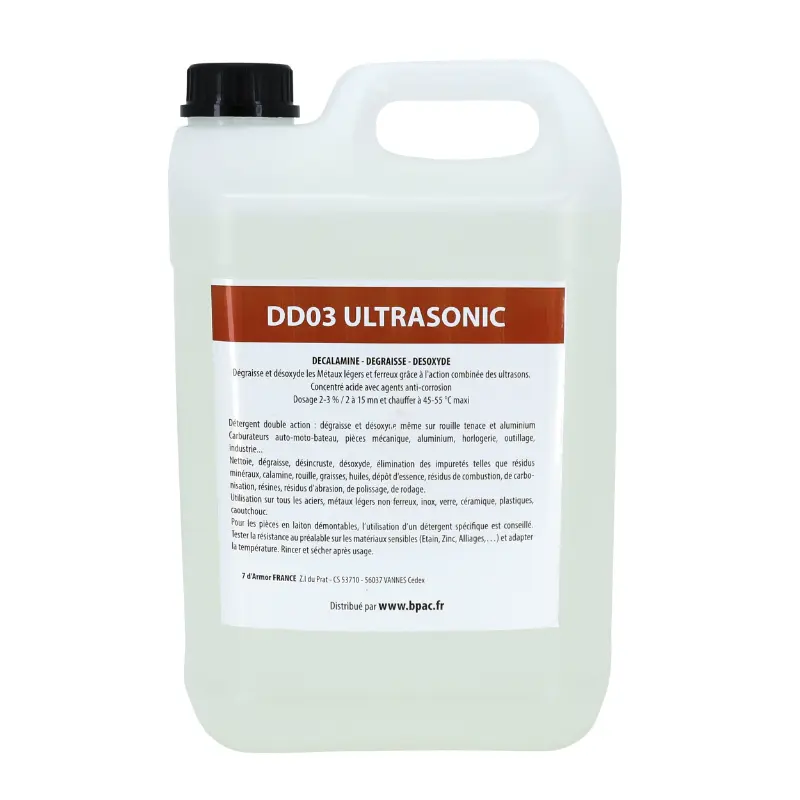 Détergent nettoyeur-bac ultrasons professionnel DD03 5L Sélection P2R