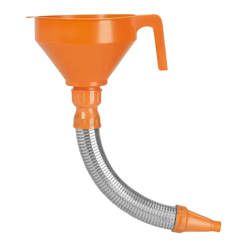PRESSOL Polyethylen-Trichter orange Durchmesser 160 mm mit Metallschlauch