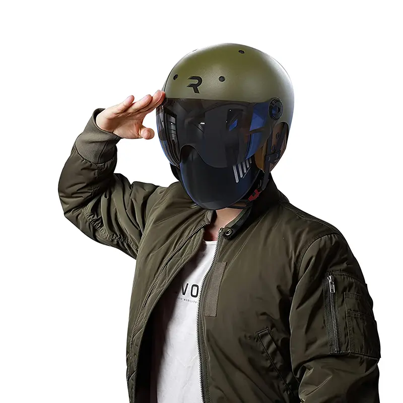 Fahrradhelm Erwachsene REVOE Premium urban-city khaki matt Größe 59-60 verstellbarer Visier Ohrenschutz abnehmbar EN1078+A1 — Ansicht 8