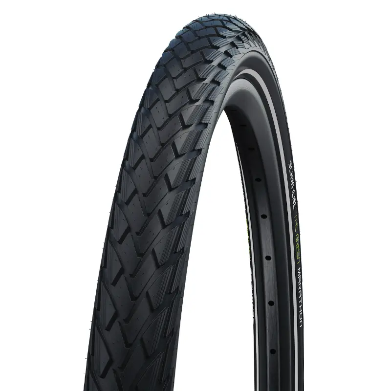 Pneu Schwalbe Marathon Green 24 x 1.75 noir TR renfort Greenguard flanc réflex VAE (47-507)
