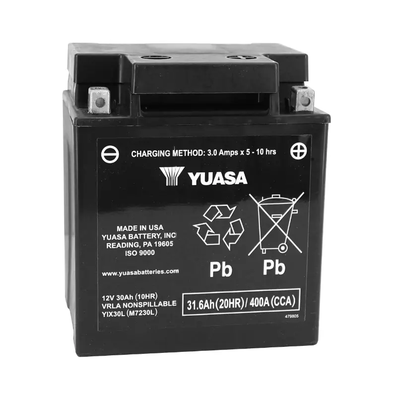 Batterie 12V 30 ah YIX30L Yuasa sans entretien prete a l'emploi (lg166xl126xh175mm) (activee en usine-fa)