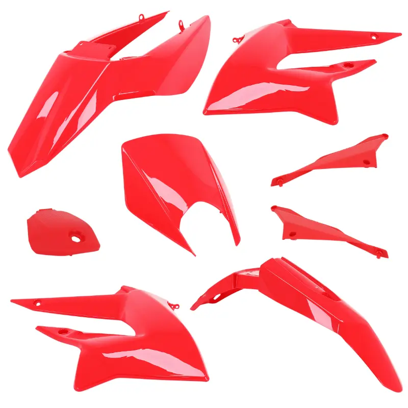 Carrosserie-carenage 50 à boîte adaptable Derbi 50 Senda DRD 2011-2017 rouge brillant (kit 8 pièces) P2R