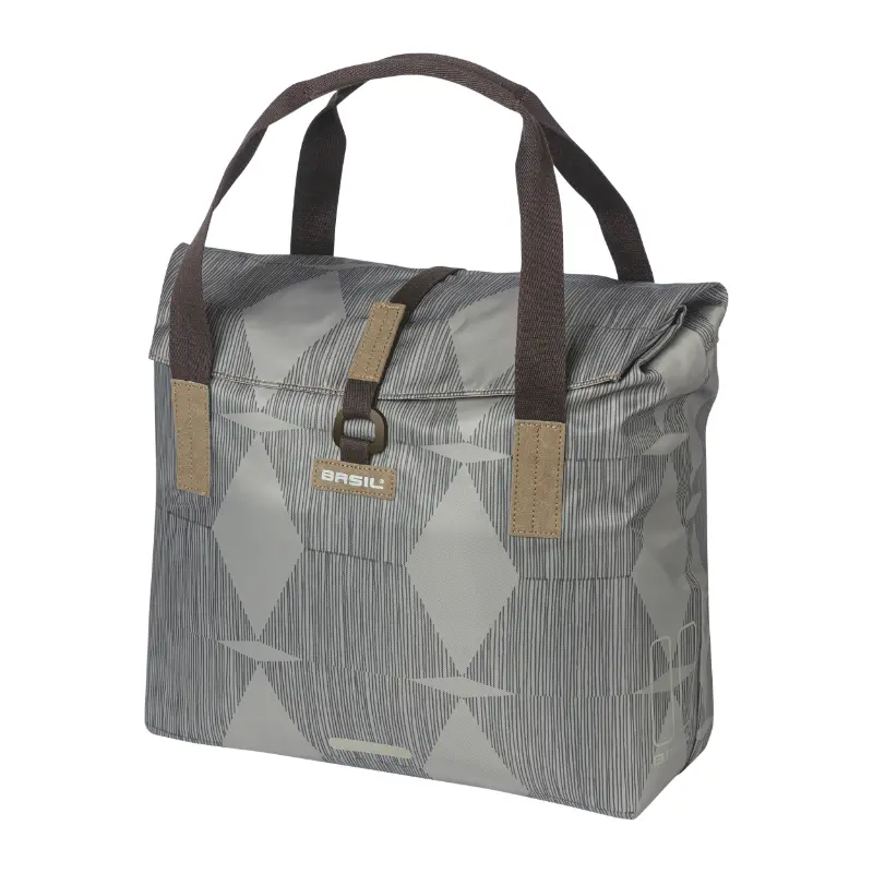 Seitliche Fahrrad-Gepäcktasche hinten Basil City Shopper Elegance taupe 20-26L