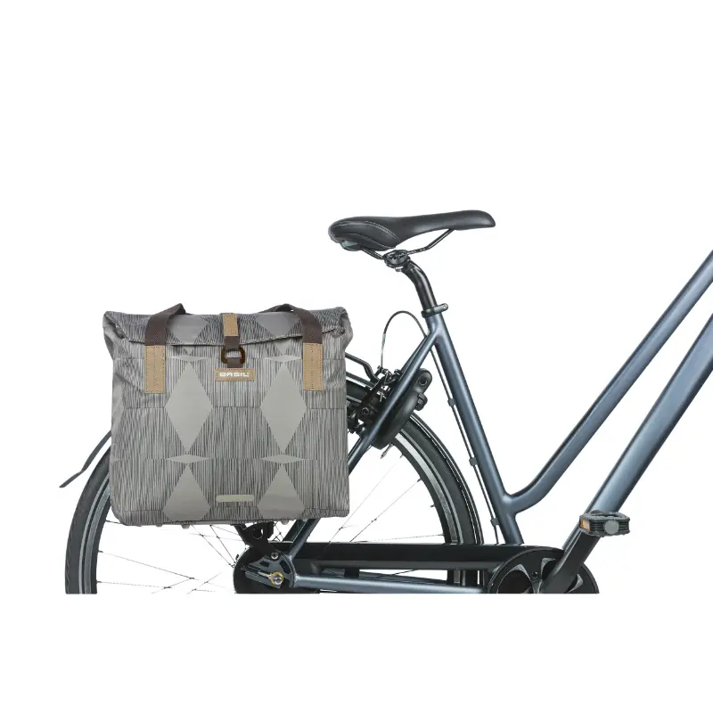 Boční zadní cyklobrašna Basil City Shopper Elegance taupe 20-26L — pohled 6