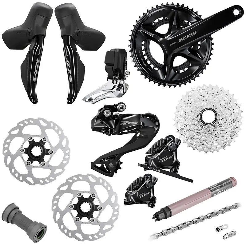 Road groupset Shimano 105 DI2 R7170 disc black 12V 172.5 50-34