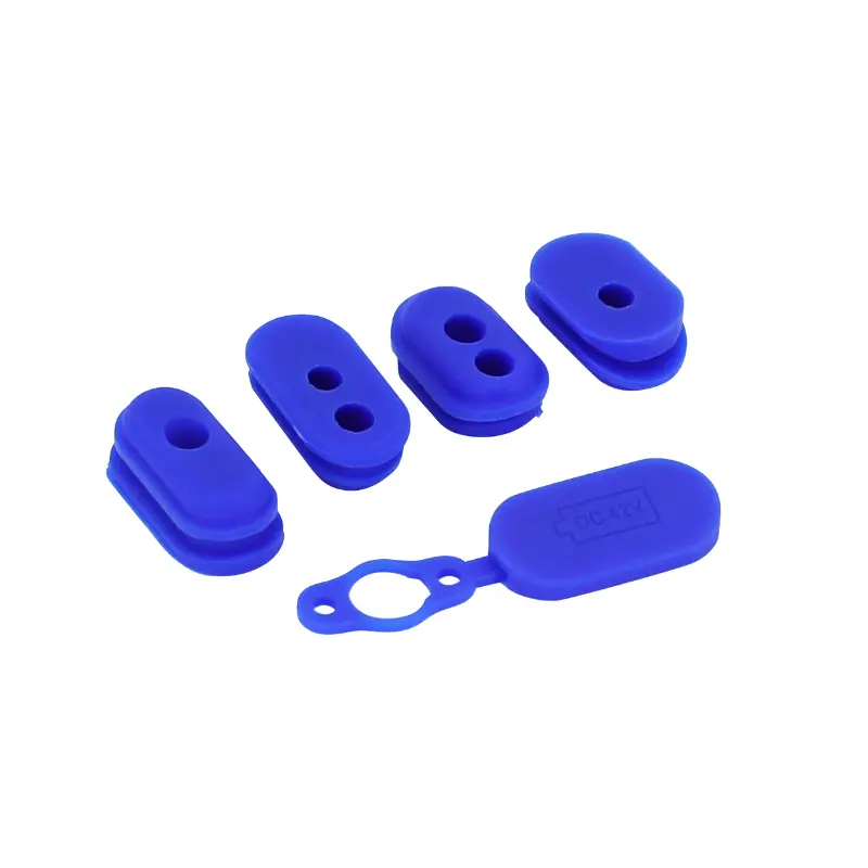 Support passe-câble et cache prise de charge pour trottinette Xiaomi M365/1S/Essential/Pro/Pro 2/Mi 3 silicone bleu (lot de 5)