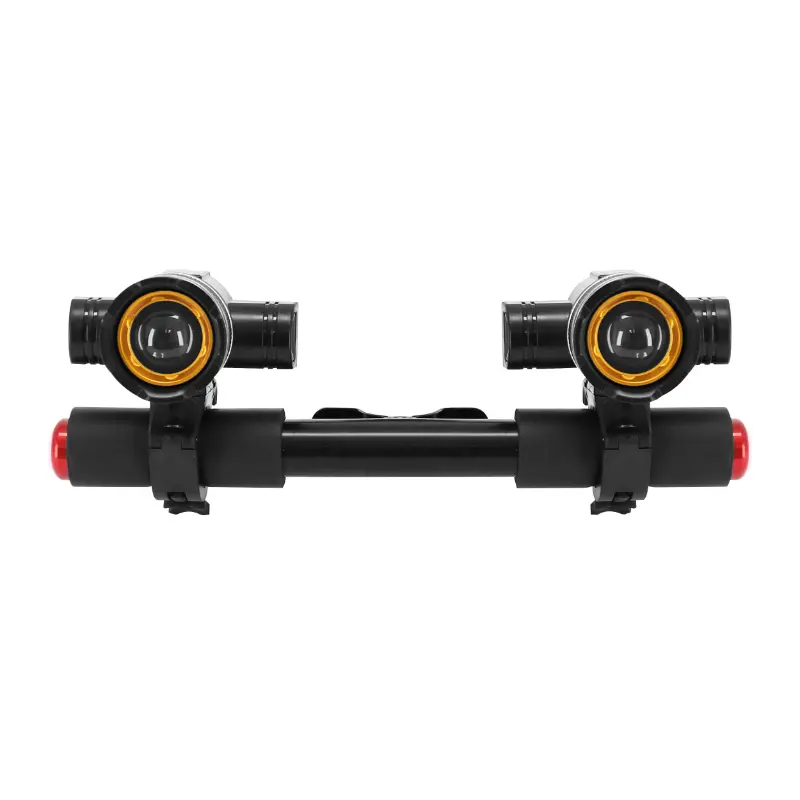 Frontbeleuchtung LED für Xiaomi E-Scooter aufladbar USB verstellbar (x2) mit Halterung — Ansicht 2