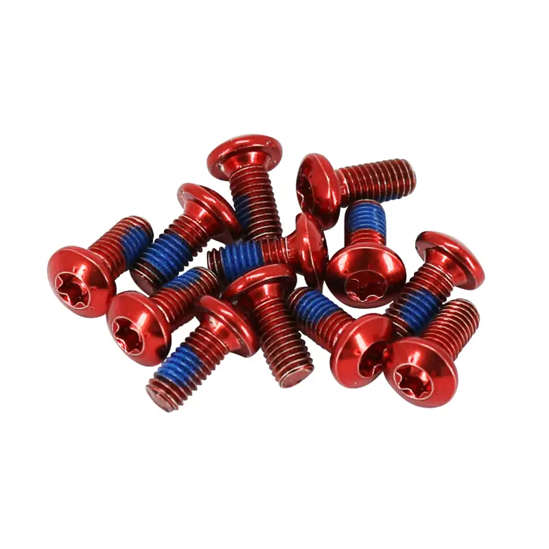 Bremscheiben-Schraube für Tretroller Durchmesser 4,6 mm rot (12er Pack)