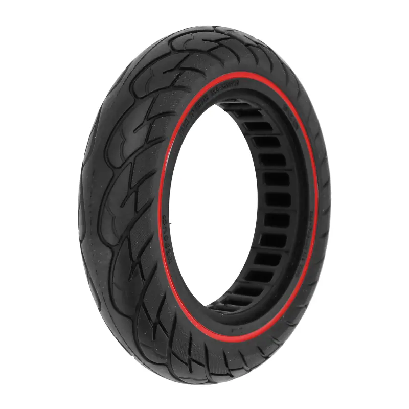Vollgummi-Scooterreifen 10 x 2.125 schwarz mit rotem Streifen (für Dualtron - Apollo und andere) - 35 mm Innenbreite