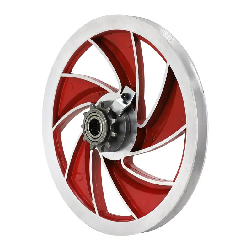 Poulie cyclo adaptable Peugeot MBK 51 103 SP MVL alu ellipse rouge avec pignon 11 DTS Sélection P2R