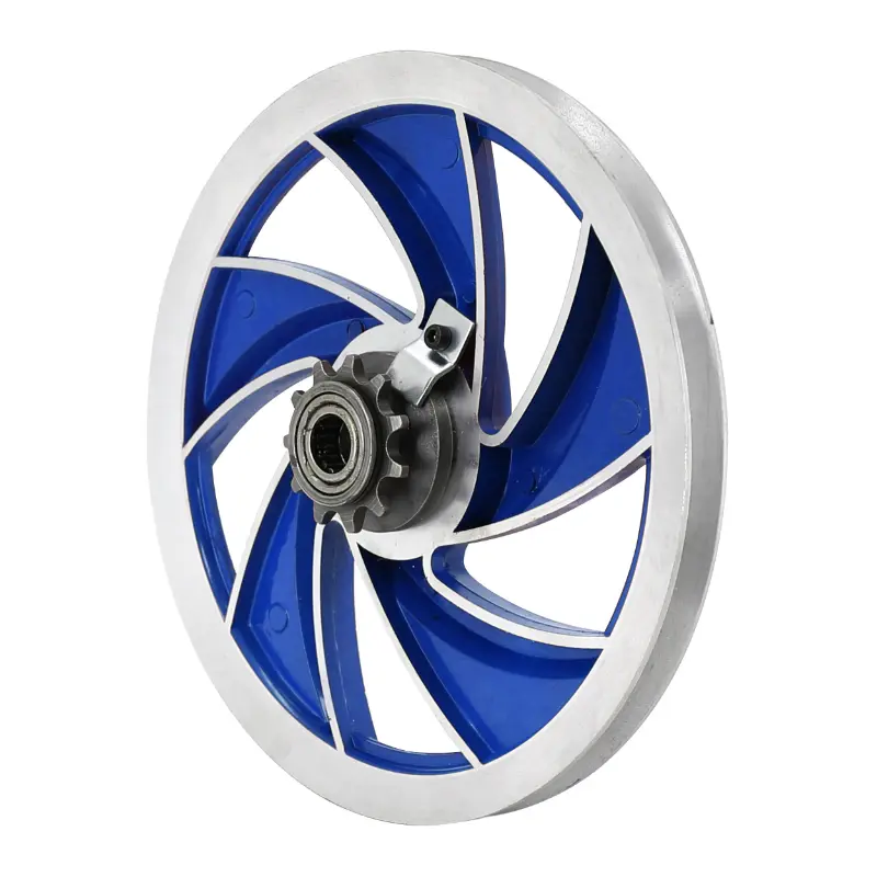 Poulie cyclo adaptable Peugeot MBK 51 103 SP MVL alu ellipse bleu avec pignon 11 DTS