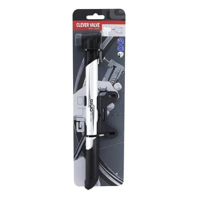 Mini-Rennrad-MTB-Pumpe Giyo Alu-Körper silber VP-VS T-Griff 270 mm 8 bar — Ansicht 4