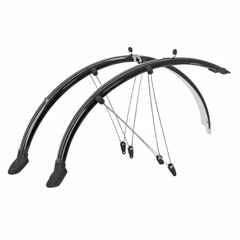 Garde-boue City-VTC tringles 28"-700X35 P2R Trekking plastique noir incassable largeur 45 mm (paire)