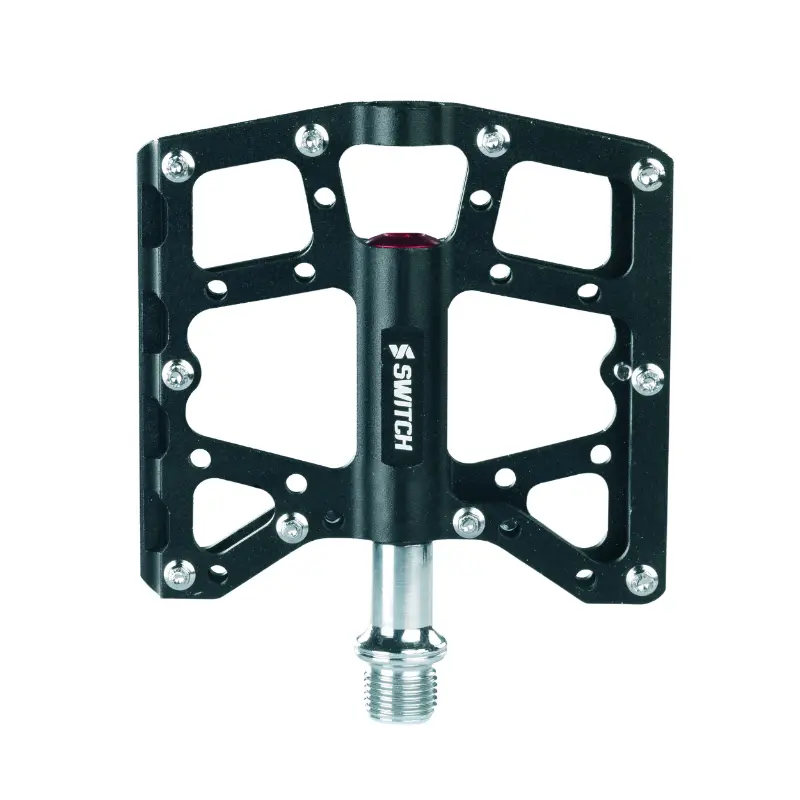Pédales VTT plateforme descente Switch North Shore aluminium noir filetage 9/16 avec picots 110x95 mm (paire)