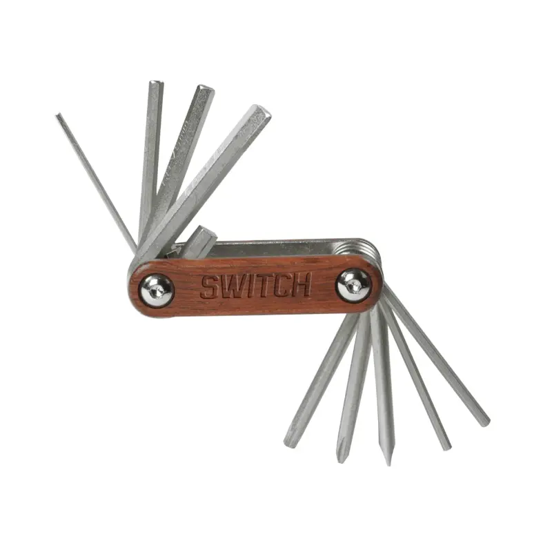 Outil multifonction Switch corps bois 8 fonctions clé Allen + tournevis