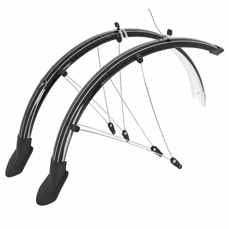 Garde-boue VTT tringles 26" P2R Trekking plastique noir incassable largeur 45 mm (paire)