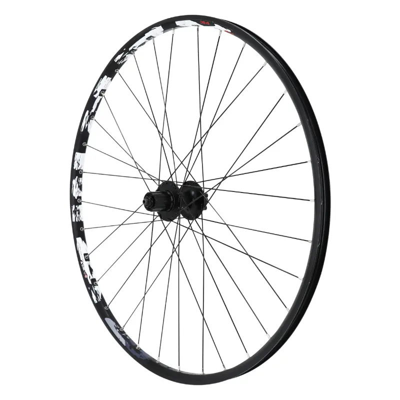 Roue VTT disque blocage 29" karma arriere noir moyeu shimano M475 disque 6 trous cassette type shimano 11-10-9-8V 32 rayons jante 21C