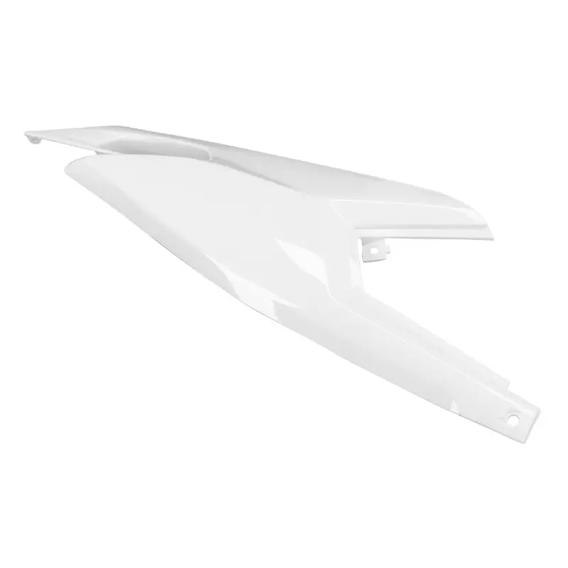 Carénage-coque arrière 50 à boîte adaptable Derbi 50 Senda Xtreme 2018+ / Gilera 50 RCR 2018+ / SMT 2018+ / Aprilia 50 SX 2018+ blanc brillant droit P2R