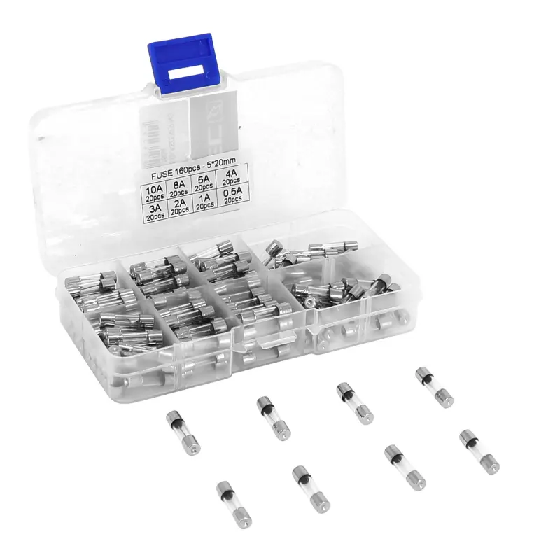 Glaszekering gemengd assortiment 0,5 tot 10 A (doos van 160 stuks) SELECTION P2R