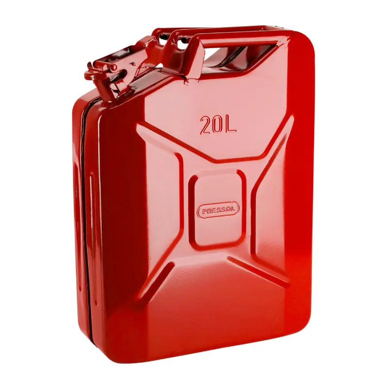 Bidon essence carburant Pressol métal rouge 20L homologué TÜV-EN
