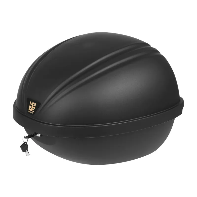 Polisport 30L چابی سیاہ ای-کارگو باکس بائیک ٹاپ کیس براہ راست ریئر کیرئر پر فکس کریں (لمبائی 40CM x چوڑائی 40CM x اونچائی 30CM) - زیادہ سے زیادہ وزن 10 KG