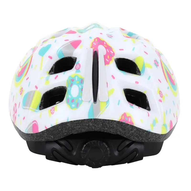 Kinderfahrradhelm Polisport Lollipops Weiß-Rosa Größe 48-52 cm mit Drehknopf — Ansicht 8