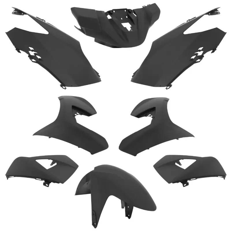 Karosserie-Verkleidung Peugeot 50 Speedfight 4 schwarz matt Kit 8-teilig P2R