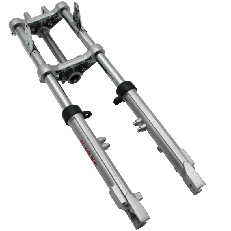Fourche cyclo Ebr pour peugeot 103-MBK 51 argent (hydraulique diam 28 MM avec fixation pour frein a disque entraxe 60MM) (qualite 100% made in italy)