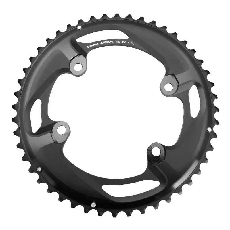 Shimano GRX 더블 RX810 오리진 48DTS 외부 11V용 4BRA D.110 그레이블 체인링, 블랙