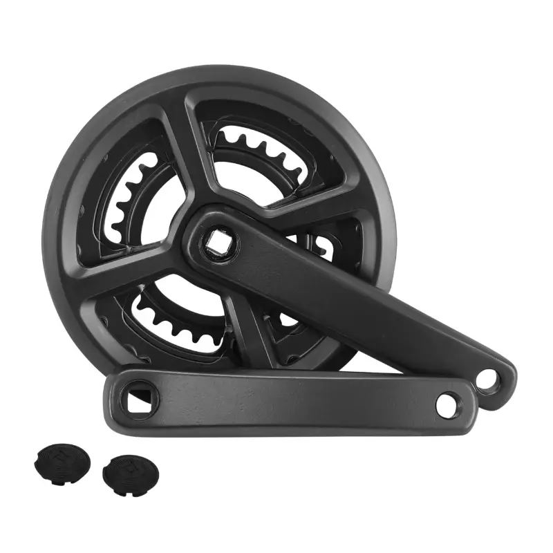 Pédalier route alu 170 mm noir 9V plateau 46-30D avec carter chaîne P2R