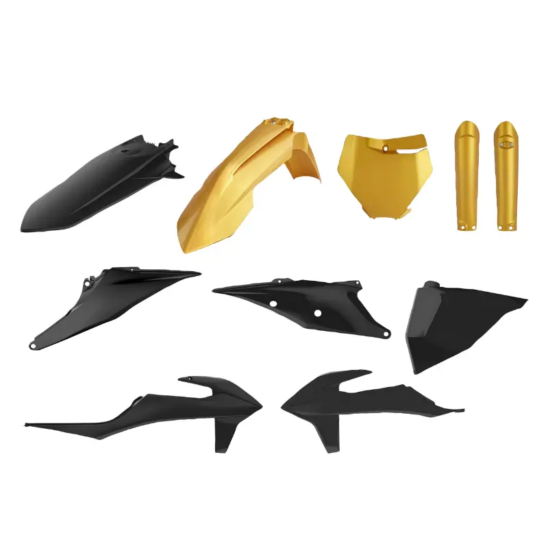 Motorradverkleidung Polisport KTM 125 250 450 SX XC-F 2019-2022 schwarz gold Kit 10 Teile