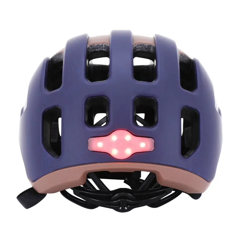 Fahrradhelm Erwachsene Auvray urban safe marineblau-braun doppelt in-mold mit integrierter USB-Beleuchtung Größe 56-59 — Ansicht 6