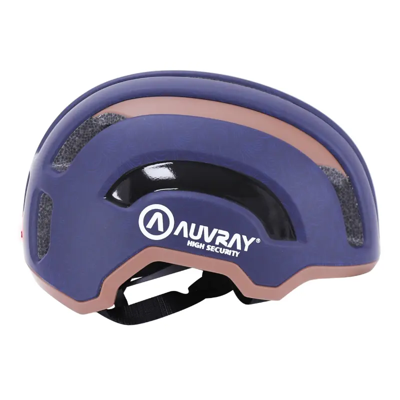 Fahrradhelm Erwachsene Auvray urban safe marineblau-braun doppelt in-mold mit integrierter USB-Beleuchtung Größe 56-59 — Ansicht 8