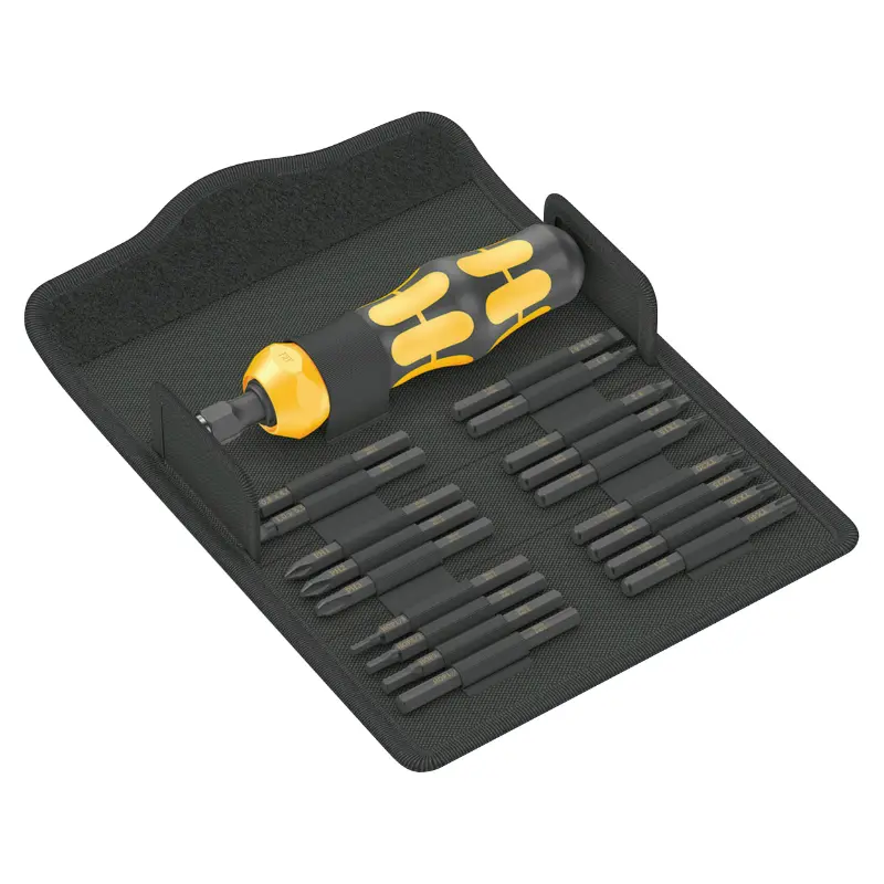 Schlag-Schraubendreher Wera 900 Kompakt wechselbare Bits-Klingen schwarz-gelb Set 19-teilig
