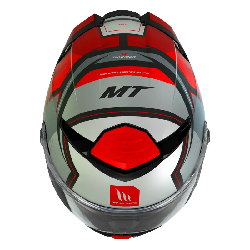 Casco integral MT Helmets Thunder 4 SV Pental B5 gris-rojo mate XS — vista 5