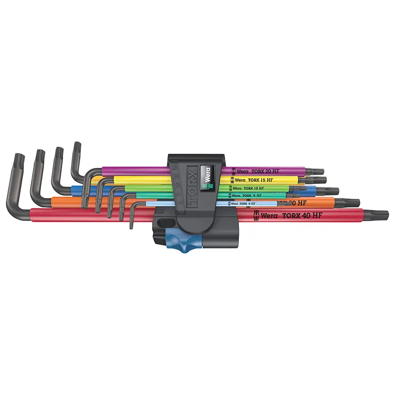 Clés mâles coudées Torx Wera 967 TX XL Blacklaser avec fonction retenue (9 pièces)