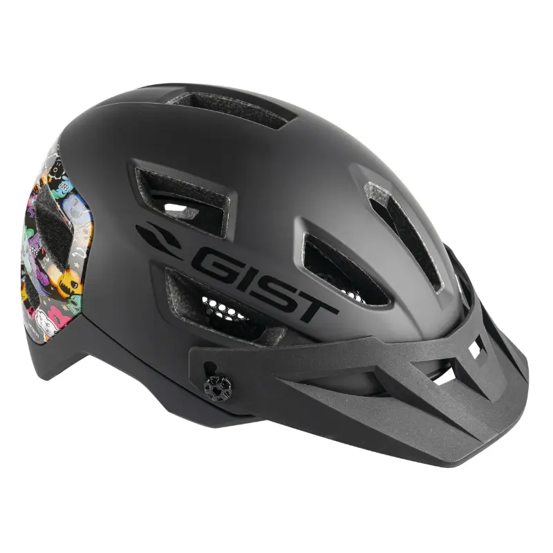Casque vélo adulte GIST VTT Kop noir avec visière réglable 58-62 cm