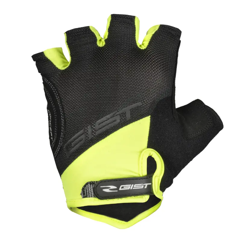 Kurze Fahrradhandschuhe Gist D-Grip Gel Sommer fluoreszierend gelb M