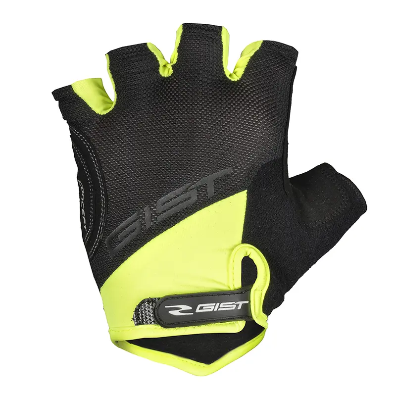 Gants vélo court Gist D-Grip Gel été jaune fluo XXL