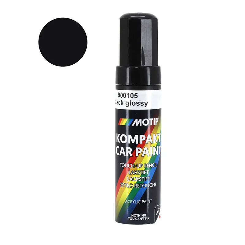 Stylo de retouche peinture Motip noir brillant 12 ML