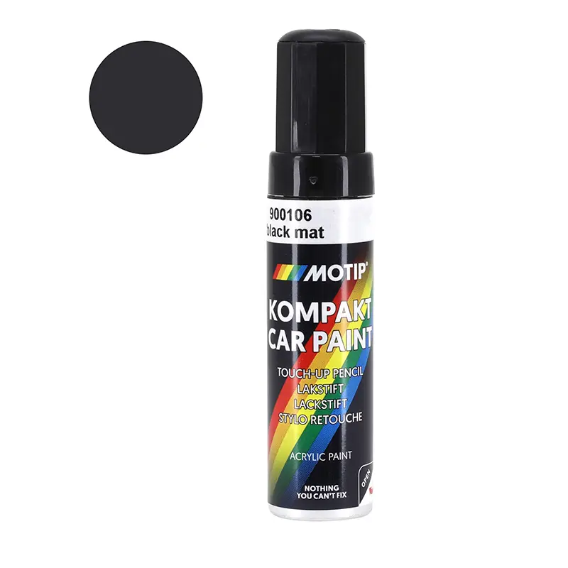 Stylo de retouche peinture Motip noir mat 12 ML