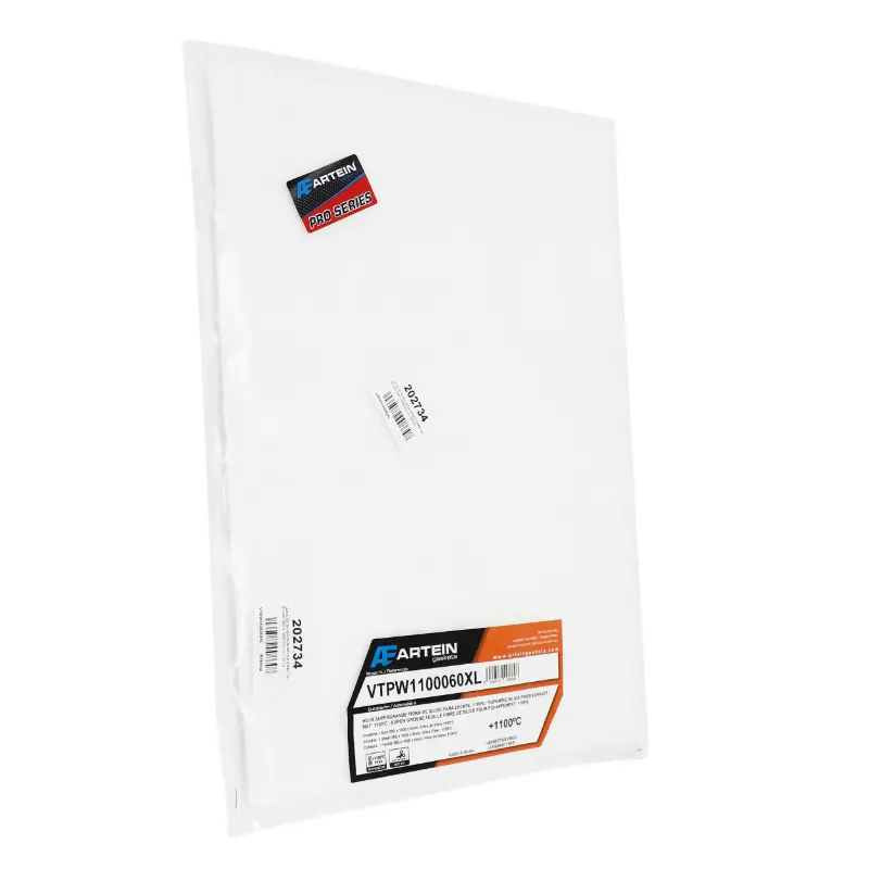 Schalldämpferwatte ARTEIN Silikafaser 500 x 1000 mm Stärke 6 mm (+1100°C) Pro Serie