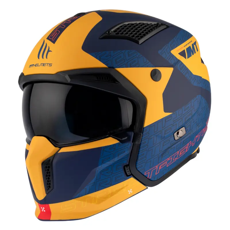 Trial-Helm MT Helmets Streetfighter SV S Totem C3 Blau-Gelb Matt XL — Ansicht 2