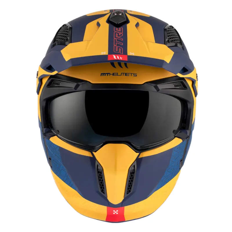 Trial-Helm MT Helmets Streetfighter SV S Totem C3 Blau-Gelb Matt XL — Ansicht 3